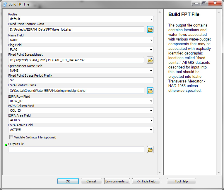Build a FPT file dialog box