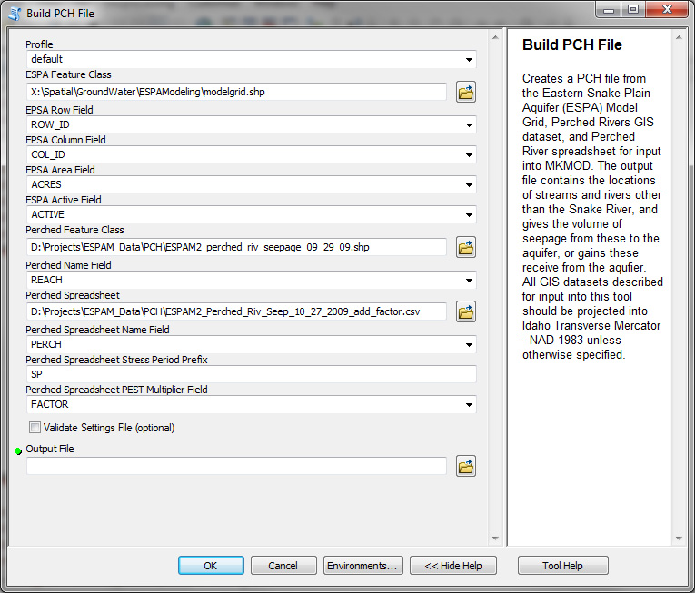 Build a PCH file dialog box
